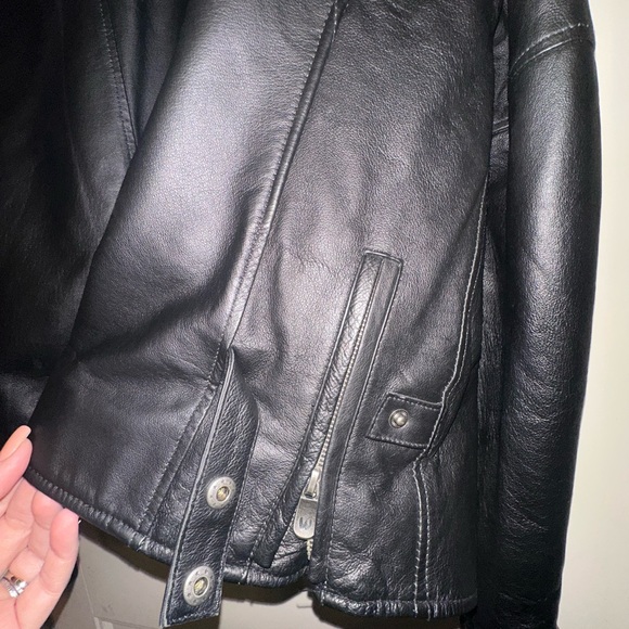 Vintage Wilda Genuine Leather Cafe Racer Jacket Black XL Moto Biker Style - Picture 3 of 9